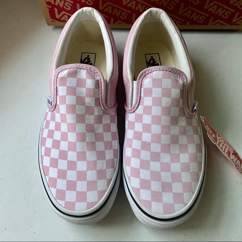 Baby pink and true white checkerboard Vans NWT - Picture 1 of 6